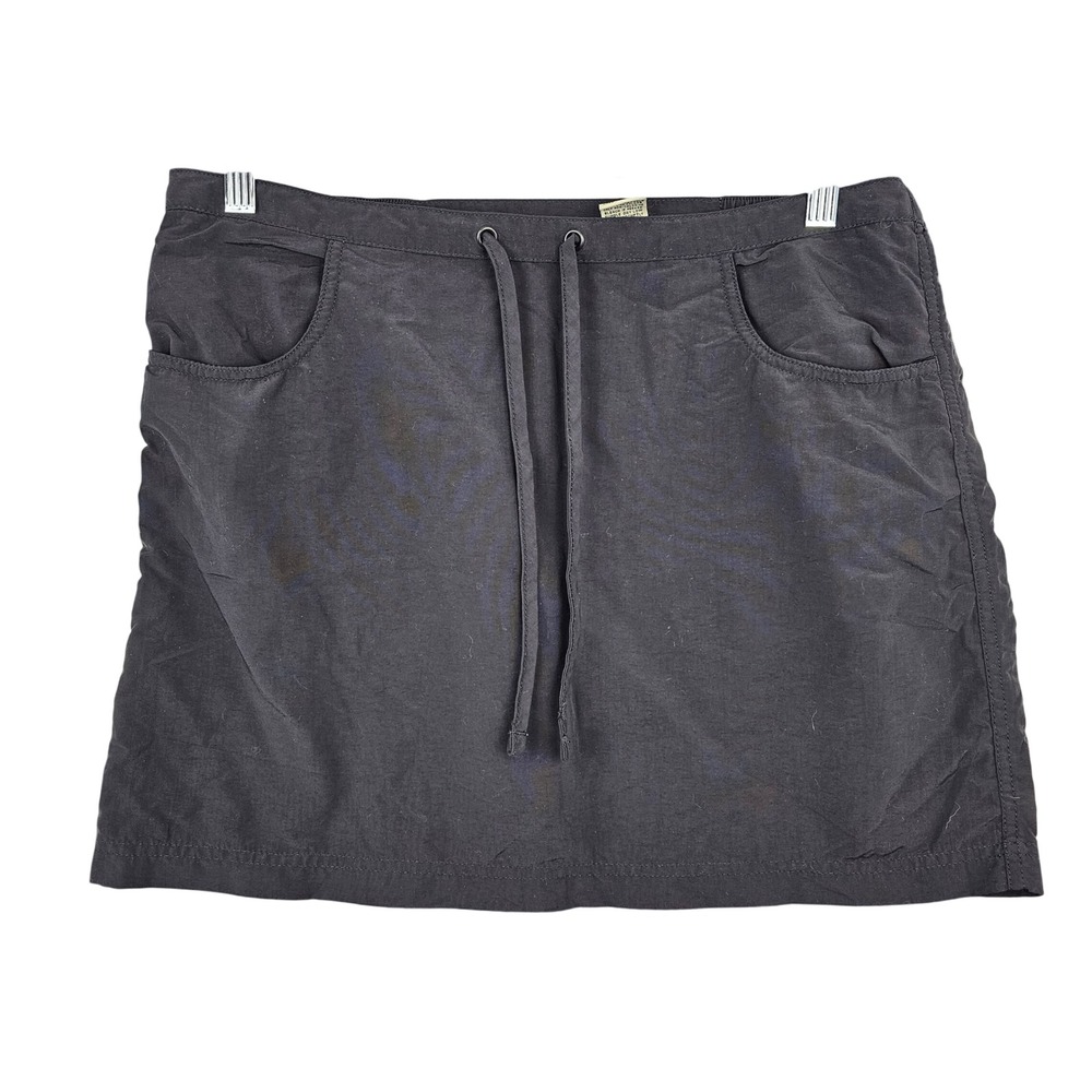 LL Bean Women's Supplex Nylon Skirt Black Hiking Travel Swim Size Medium